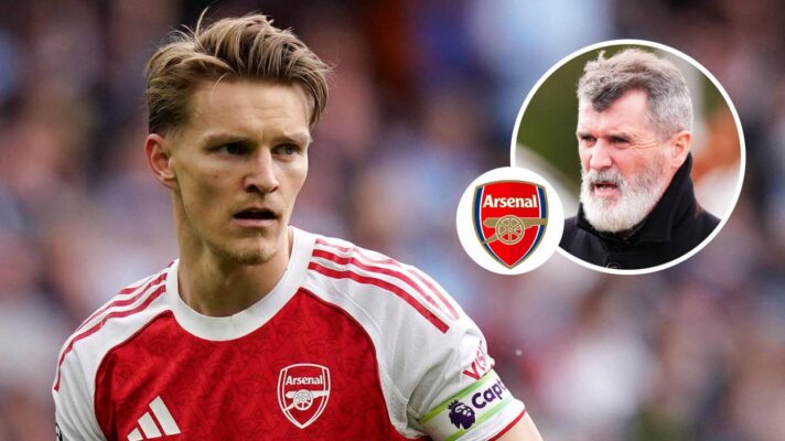 Martin Odegaard, Arsenal badge and Roy Keane - F365