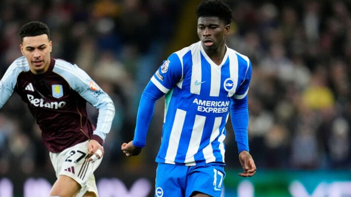 Morgan Rogers and Carlos Baleba.