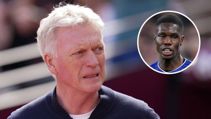 Everton manager David Moyes and Thierno Barry