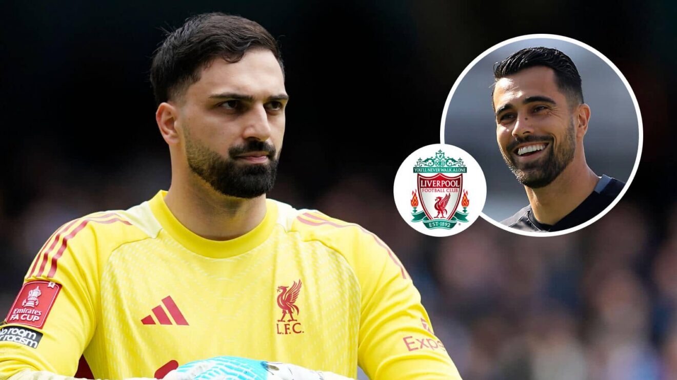Liverpool goalkeeper Giorgi Mamardashvili, send target Diogo Costa