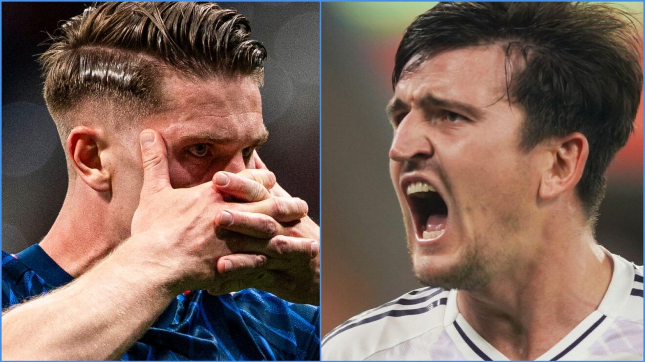 Arsenal striker Viktor Gyokeres and Manchester United defender Harry Maguire