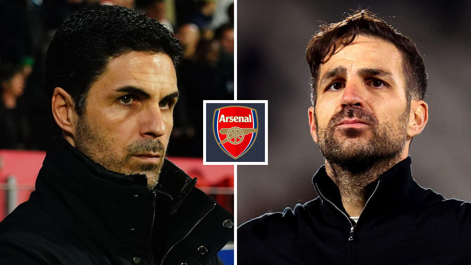 Two Images Collage Mikel Arteta Cesc Fabregas