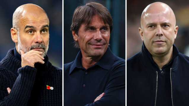 Pep Guardiola, Antonio Conte & Arne Slot.