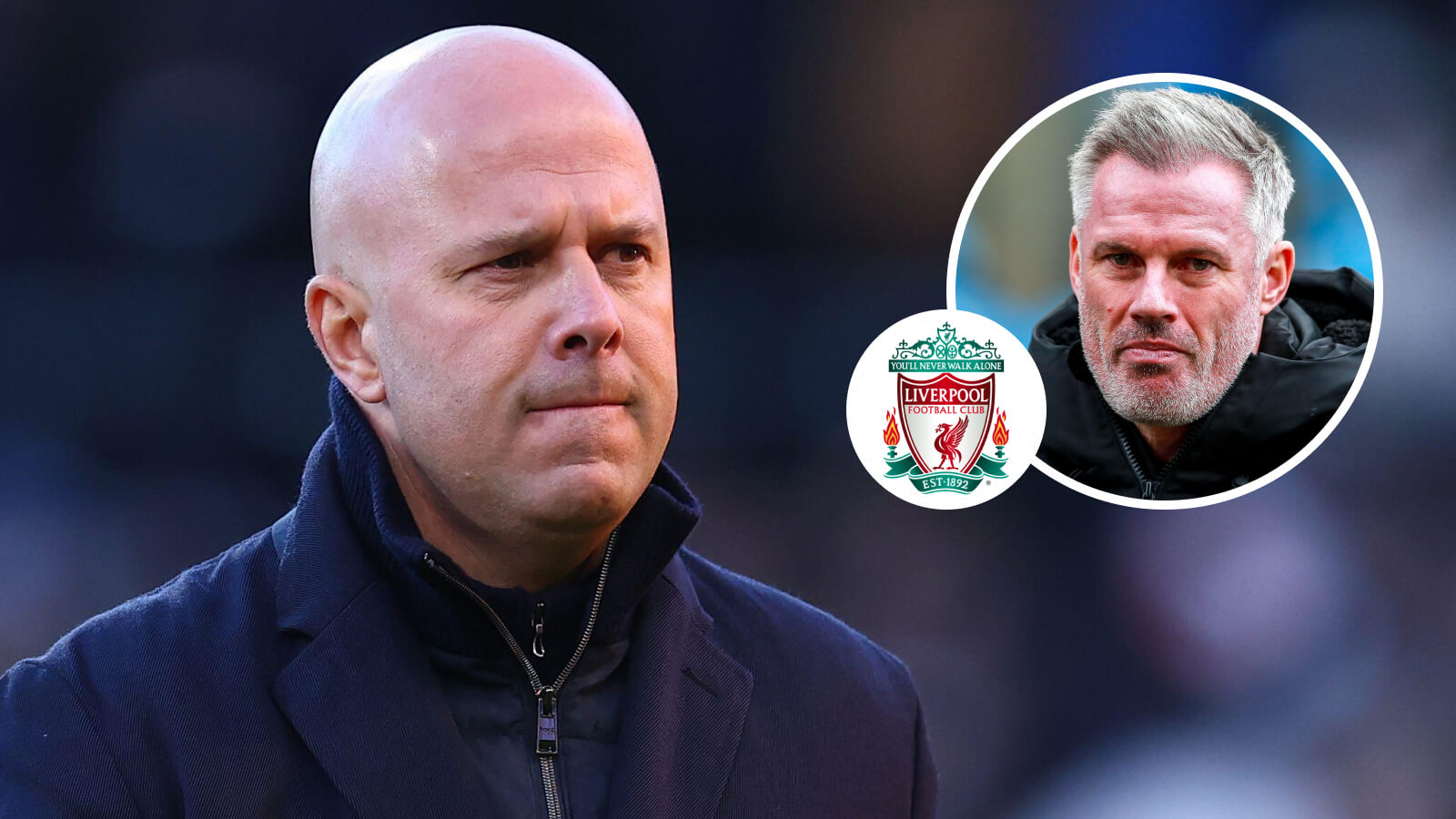 F365 Arne Slot with Jamie Carragher Liverpool badge 1
