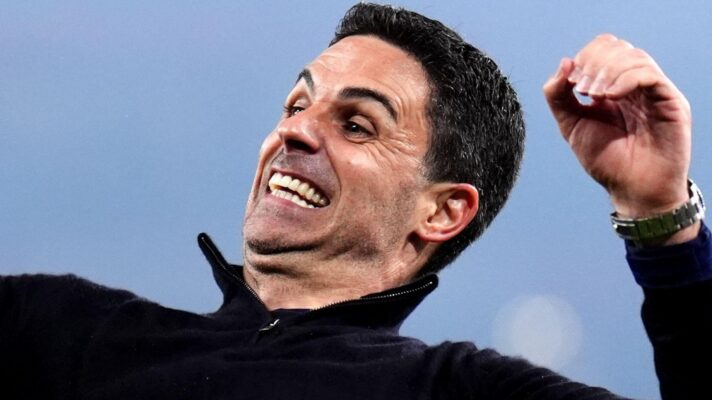 Arsenal manager Mikel Arteta reacts against Atletico Madrid