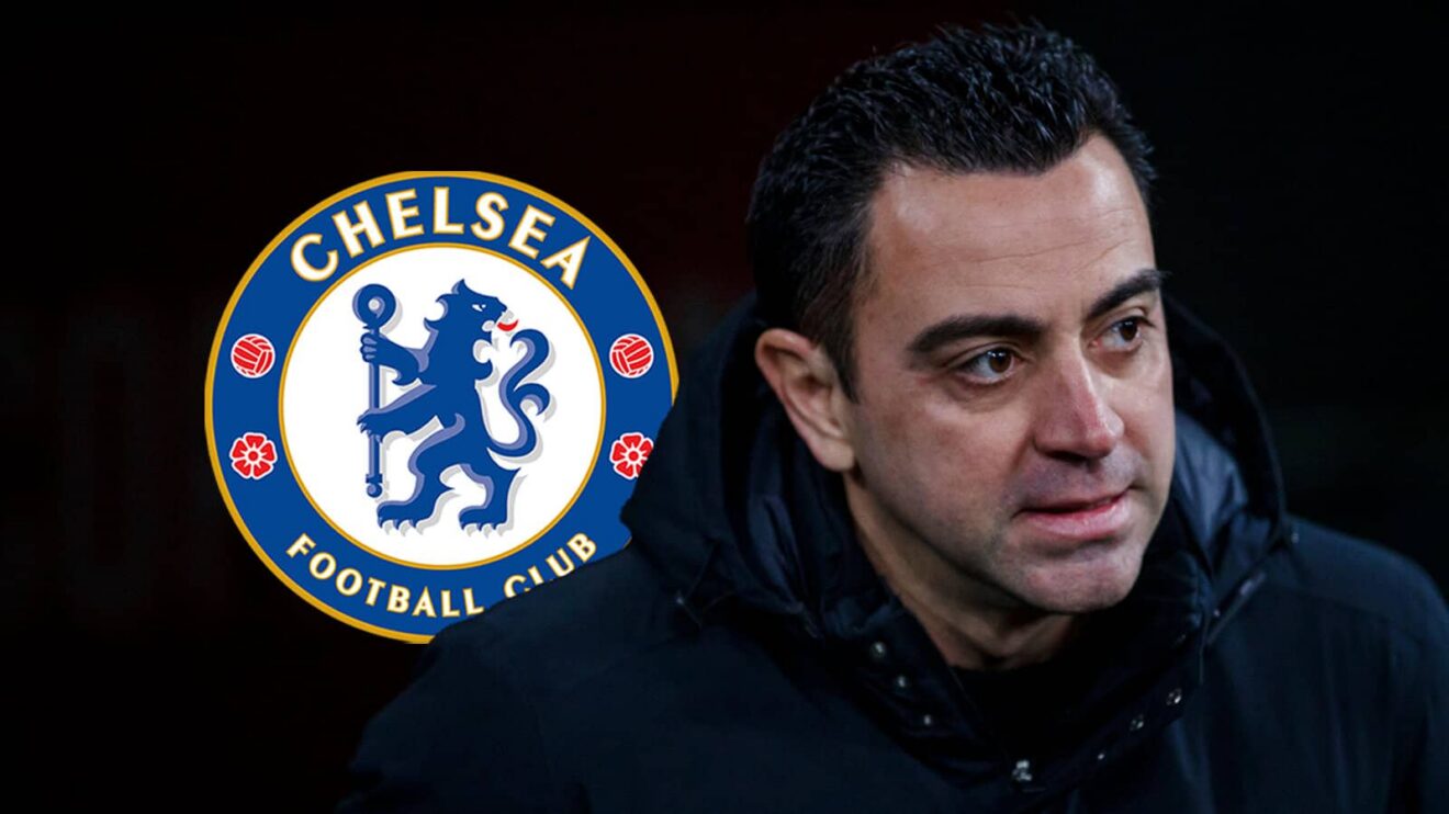 Chelsea badge and Xavi - copyright F365