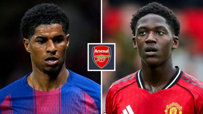 Marcus Rashford and Kobbie Mainoo.