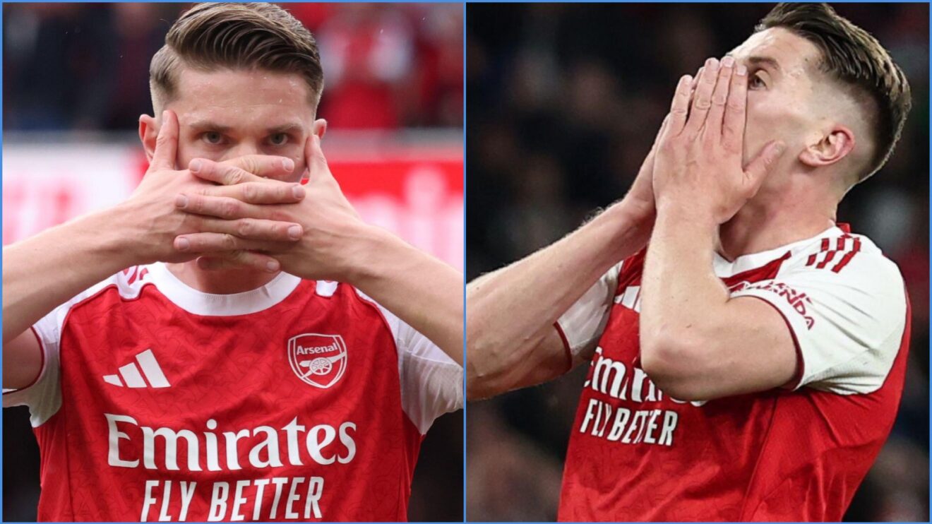 Arsenal striker Viktor Gyokeres reacts