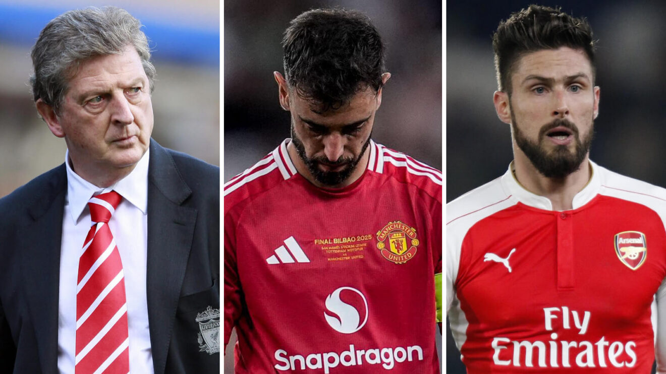 Roy Hodgson, Bruno Fernandes and Olivier Giroud.