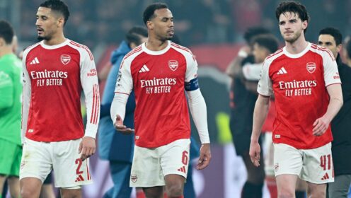 No Arsenal centre-backs or Rice in combined Gunners and PSG XI…
