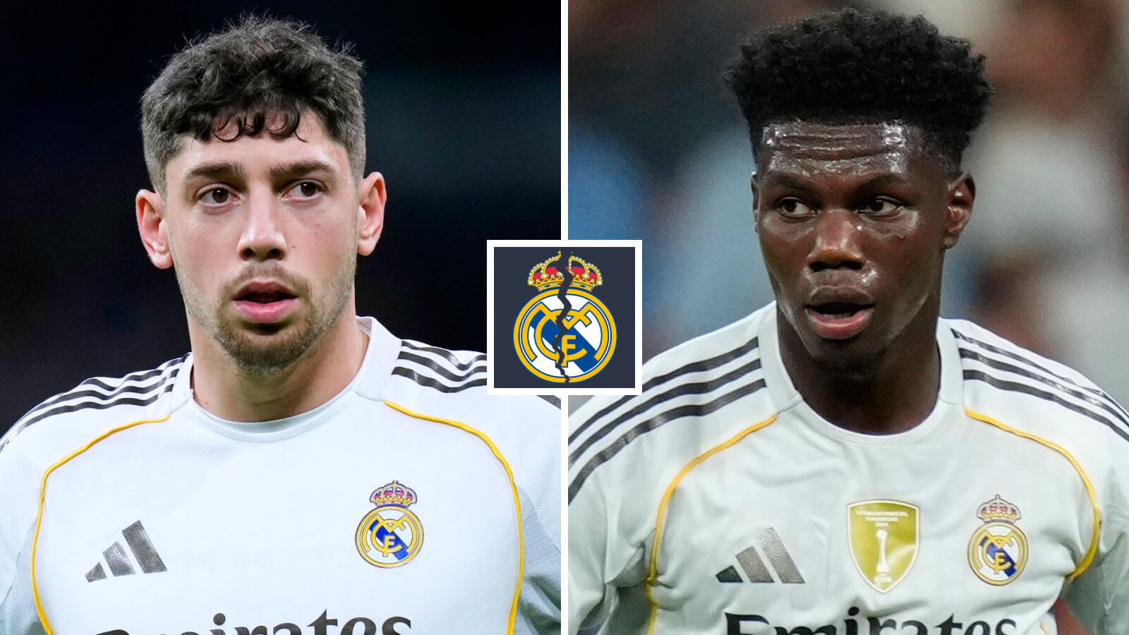 Two Images Collage Federico Valverde Aurelian Tchouameni