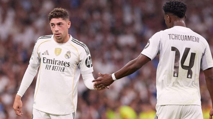 Real Madrid pair Federico Valverde and Aurelien Tchouameni
