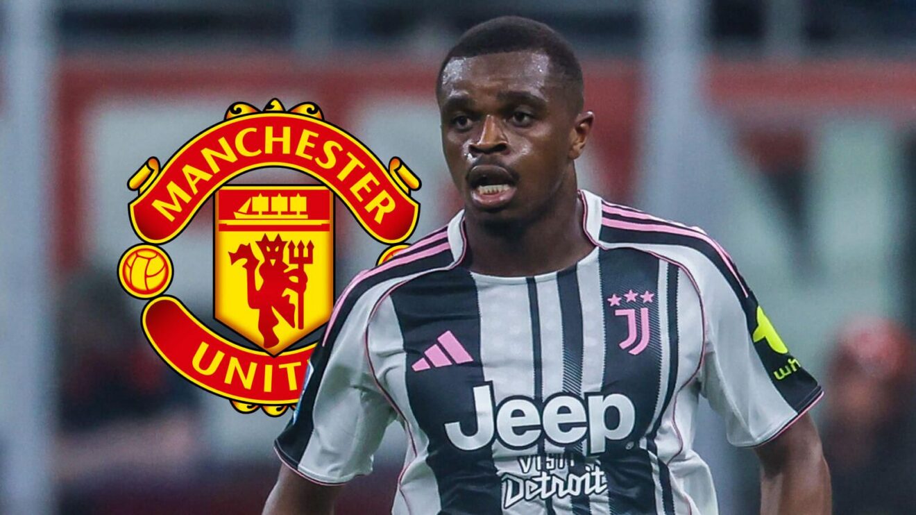 Pierre Kalulu with Manchester United's badge.