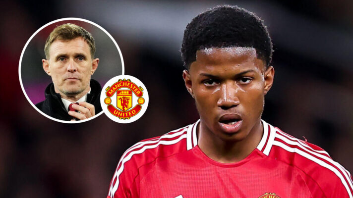 Darren Fletcher, Manchester United badge and Manchester United striker Chido Obi - copyright F365