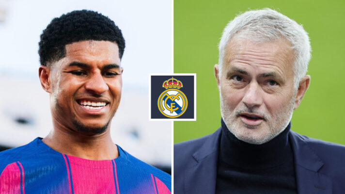 Man Utd forward Marcus Rashford and incoming Real Madrid boss Jose Mourinho