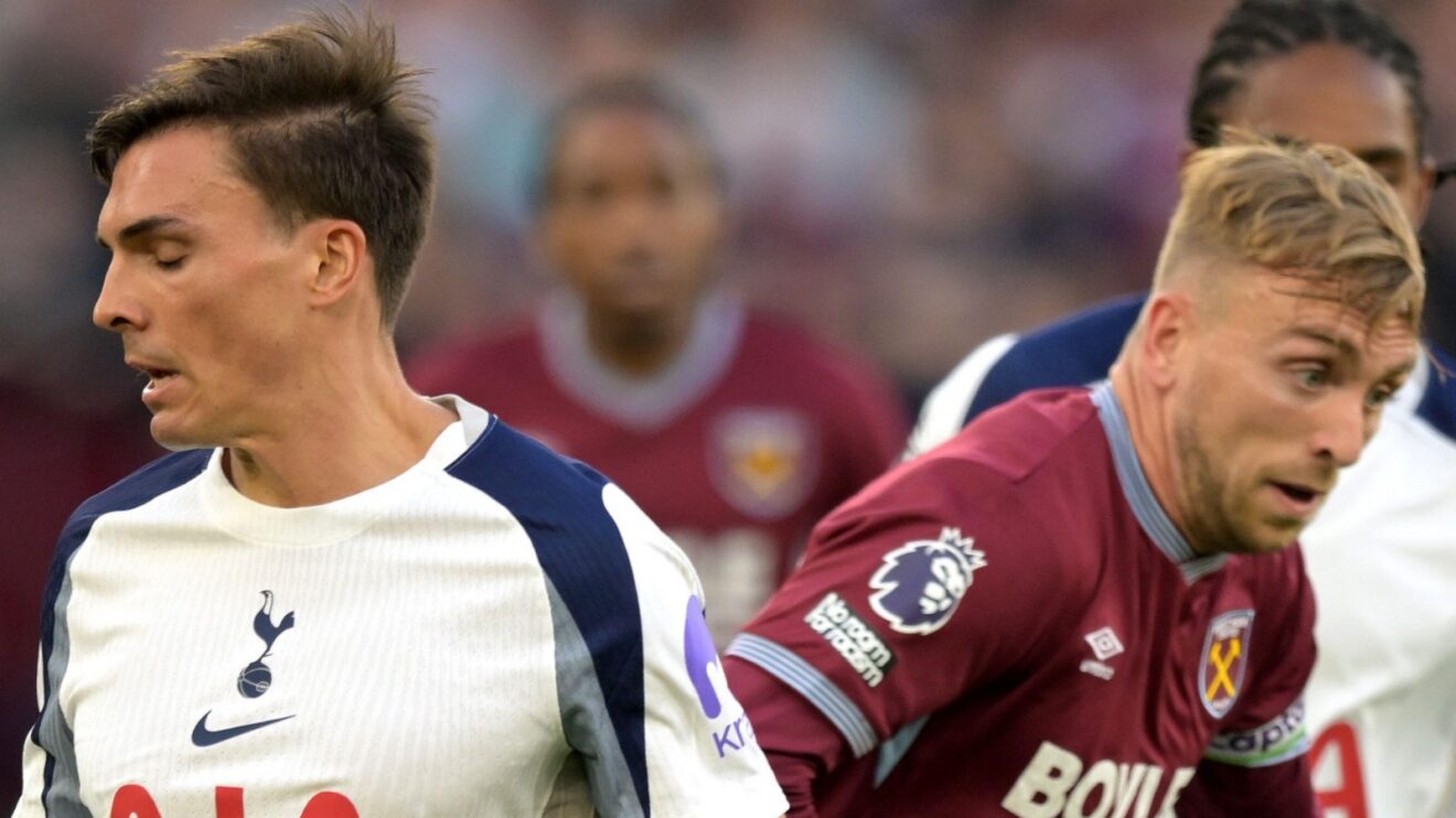 Spurs midfielder Joao Palhinha and West Ham forward Jarrod Bowen