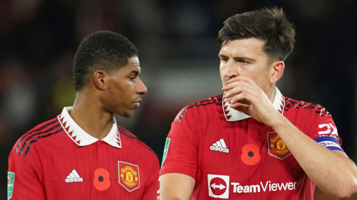 Marcus Rashford and Harry Maguire at Manchester United - copyright F365