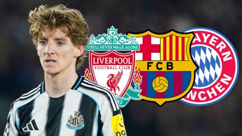 Anthony Gordon has picked between Liverpool, Barcelona and Bayern Munich