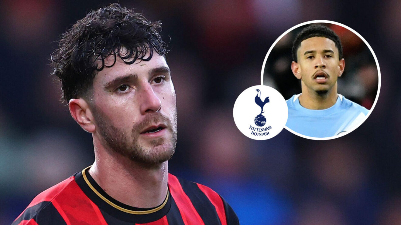 Bournemouth centre-ago Marcos Senesi, Male Metropolis winger Savinho, Tottenham badge