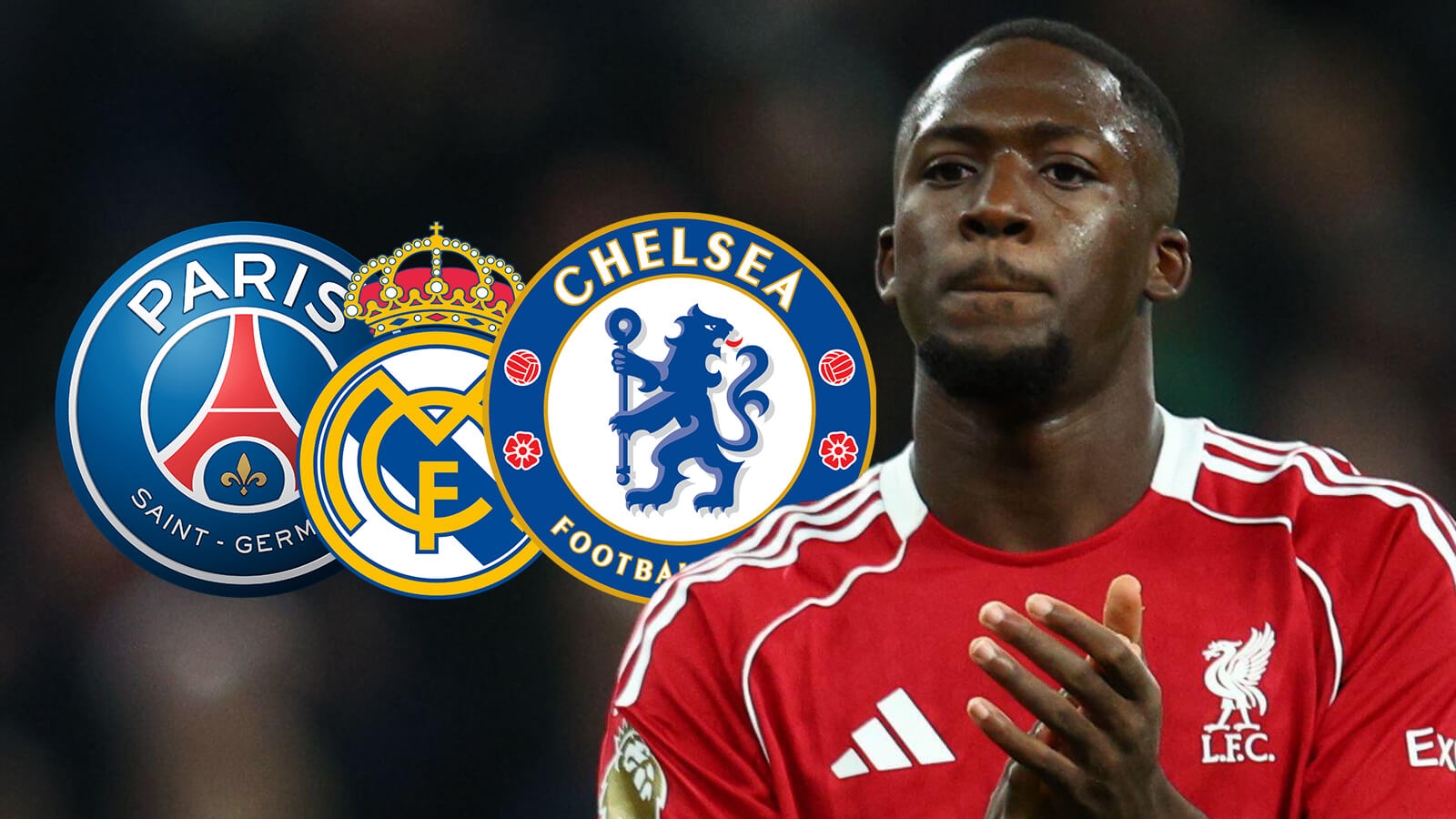 F365 Three Badges Ibrahima Konate Chelsea Real Madrid PSG
