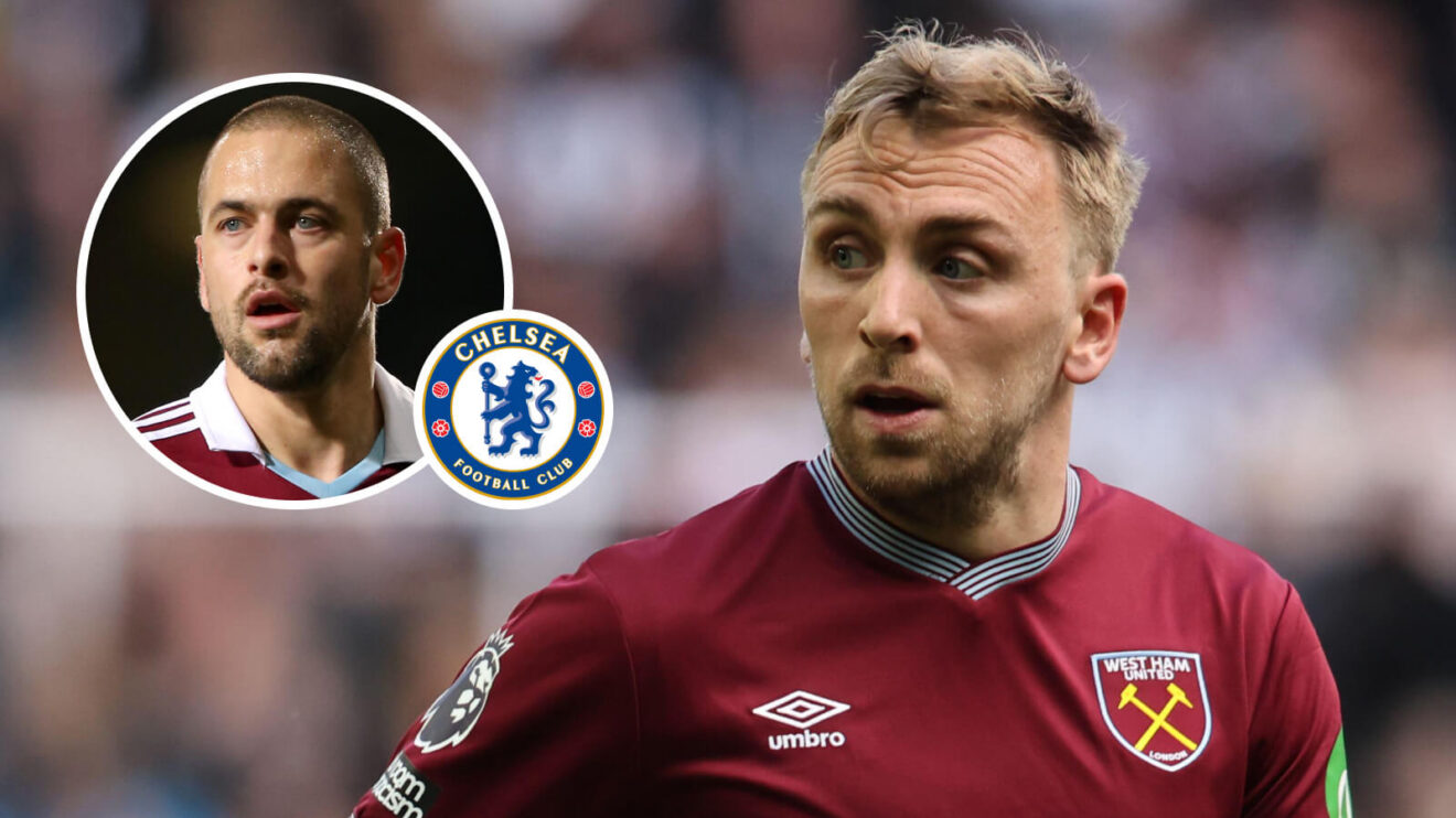 Jarrod Bowen with Joe Cole and the Chelsea badge