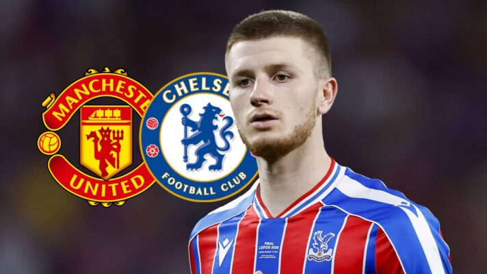 Crystal Palace midfielder Adam Wharton, Chelsea Man Utd badges