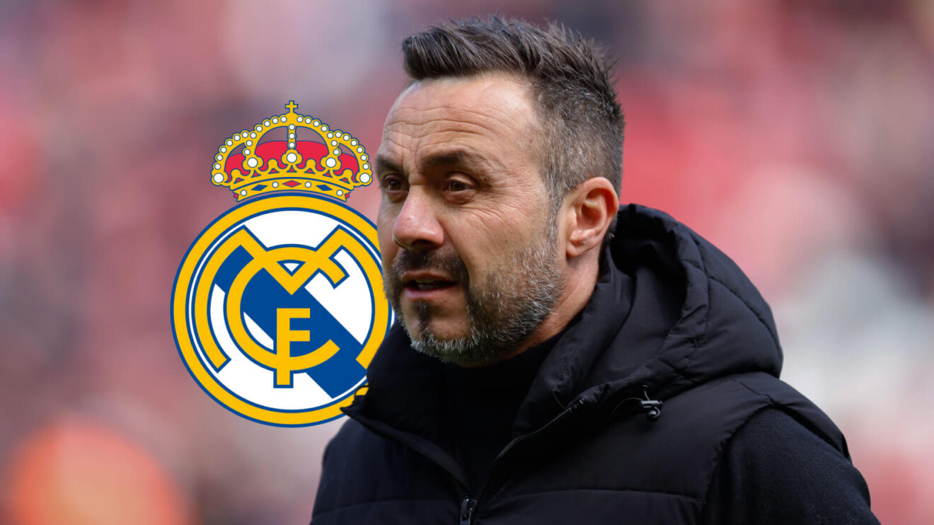 Tottenham manager Roberto De Zerbi, Real Madrid badge