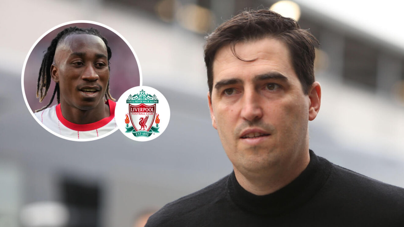 Incoming Liverpool head coach Andoni Iraola and Yan Diomande