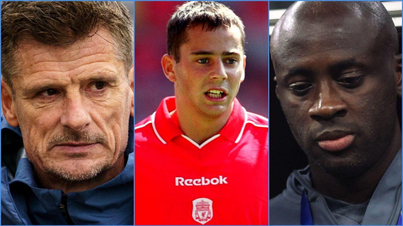 Wim Jonk of the Netherlands, Liverpool player Richie Partridge, and Saudi Arabia's Yaya Toure