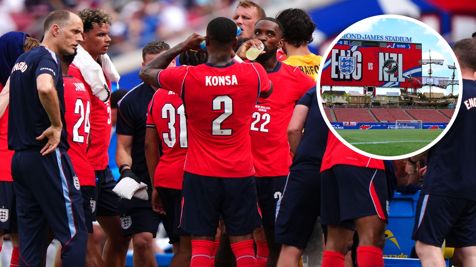 A Inglaterra luta em Tampa enquanto Tuchel, jogadores e torcida se esforçam