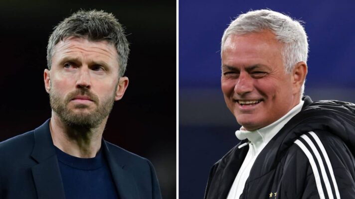Split image of Manchester United manager Michael Carrick and Real Madrid manager Jose Mourinho - copyright F365