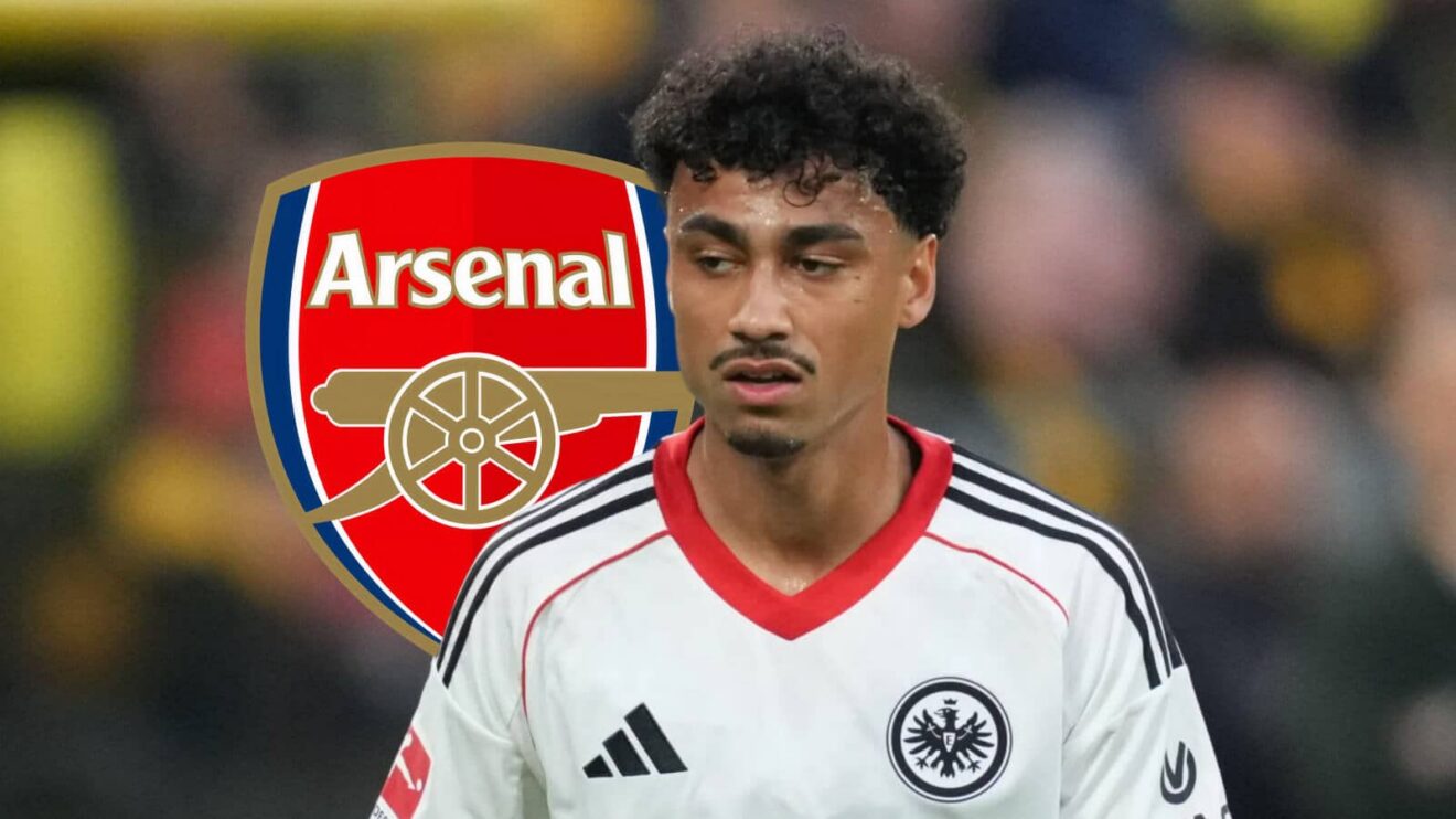Arsenal badge and Nathaniel Brown - copyright F365