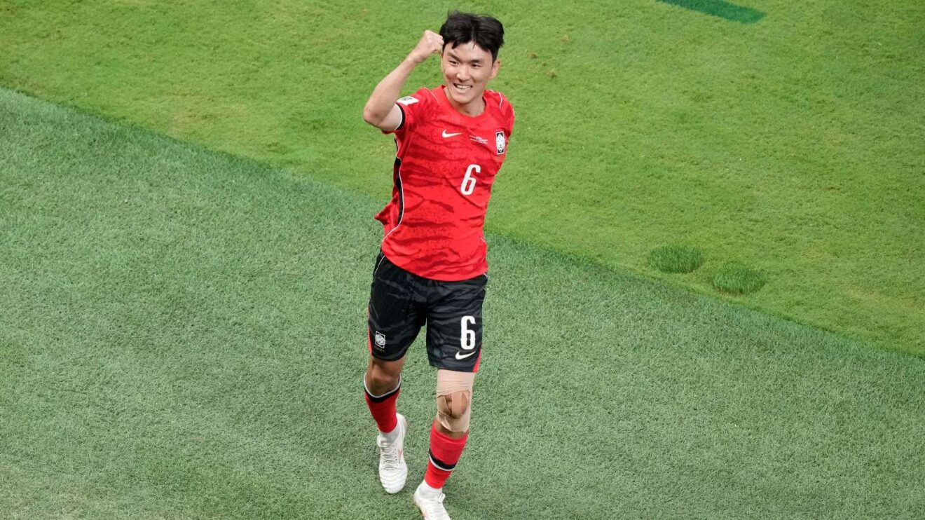Hwang In-beom celebrates after scoring
