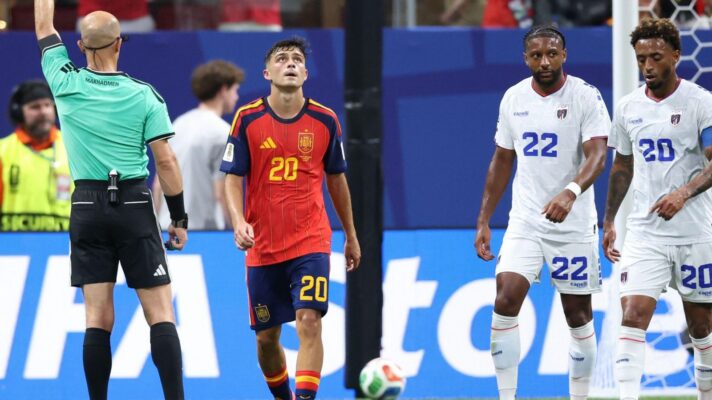 Pedri in action for Spain