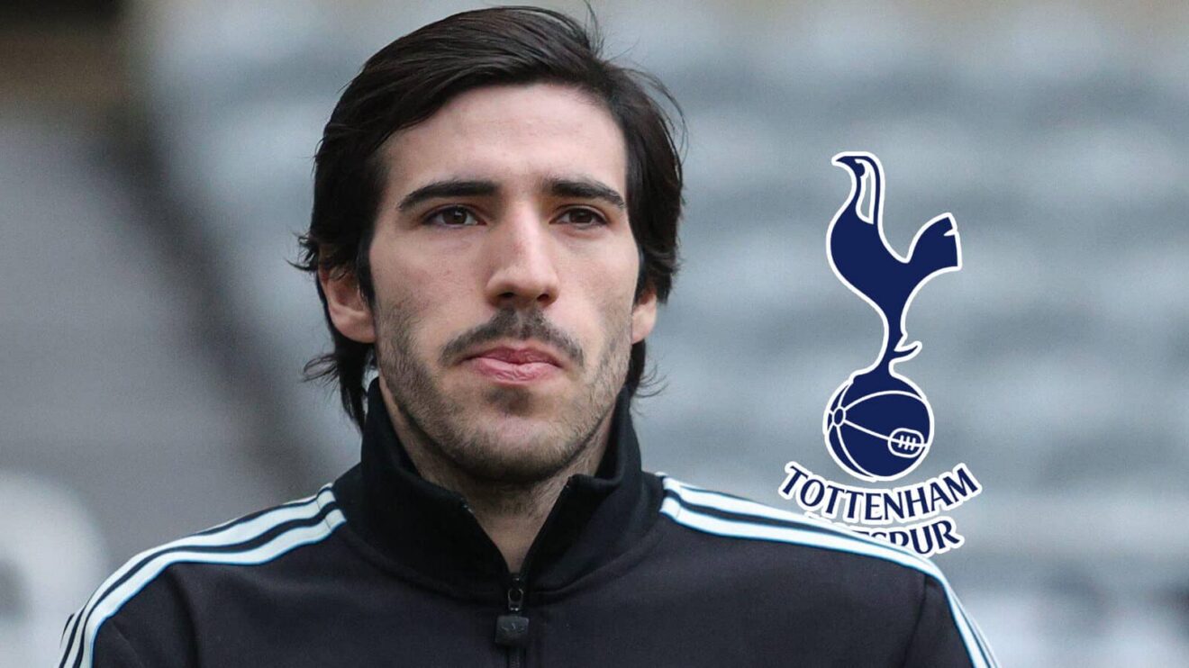 Newcastle star Sandro Tonali, Tottenham badge