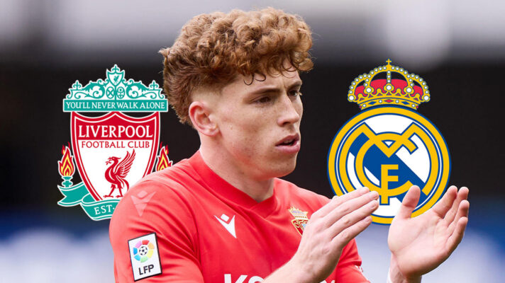 Liverpool badge, Victor Munoz and Real Madrid badge - copyright F365
