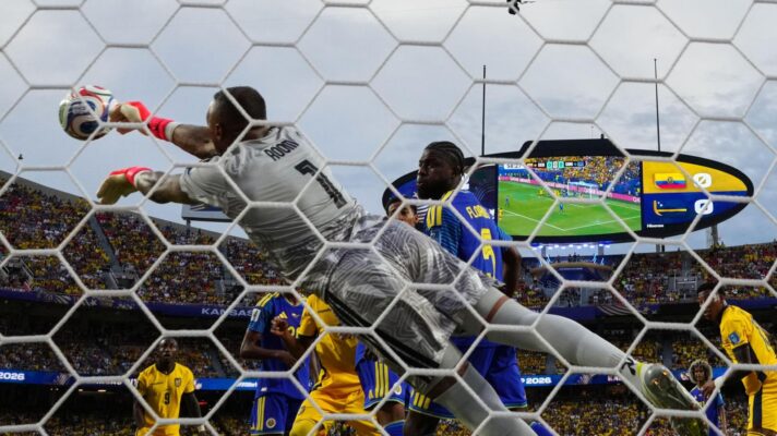 Curacao goalkeeper Eloy Room makes a save