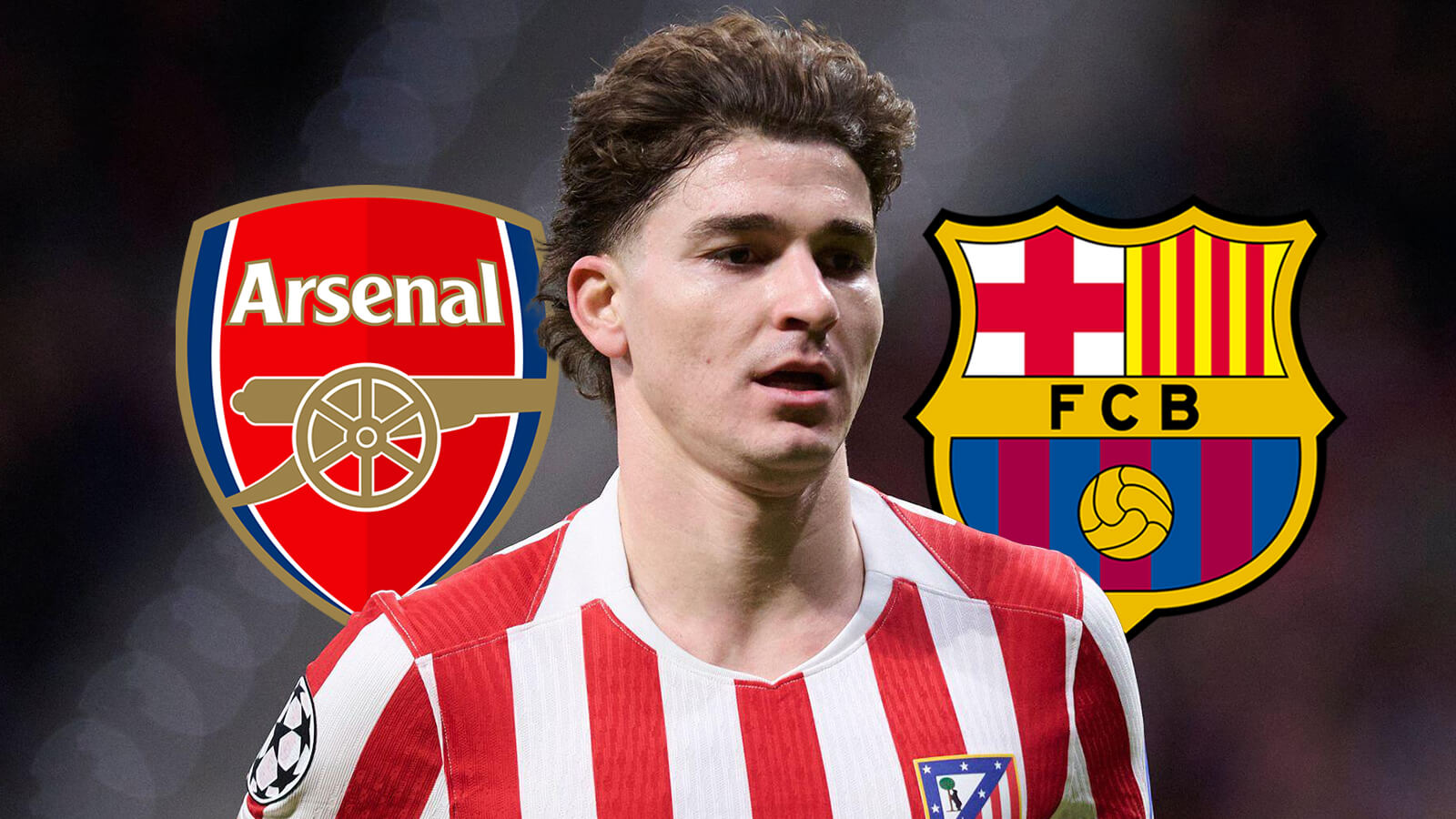 F365 Two Badges Julian Alvarez Arsenal FC Barcelona 1