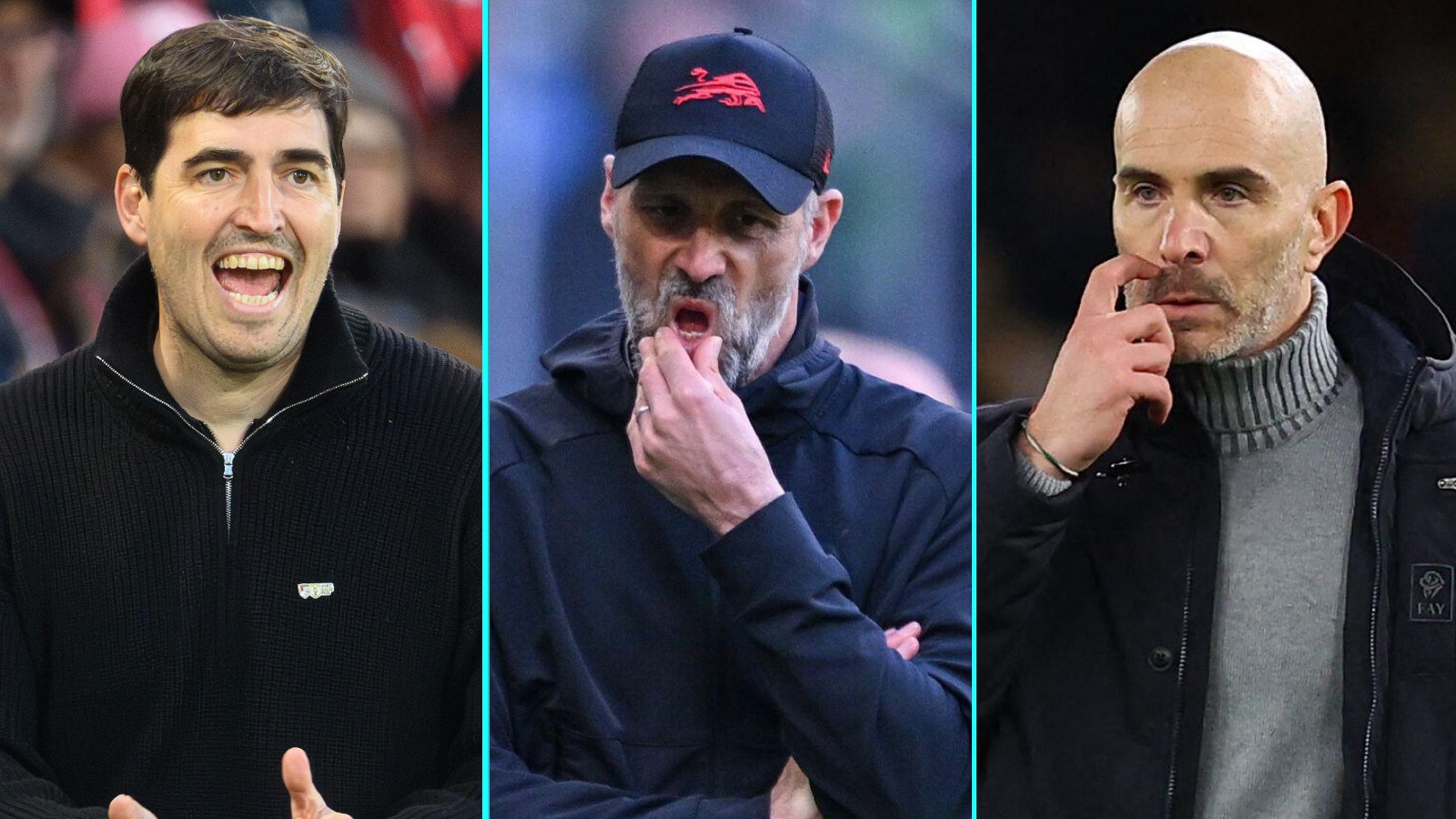 Iraola, Maresca e Alonso perderam a chance de serem considerados estreantes na Premier League.