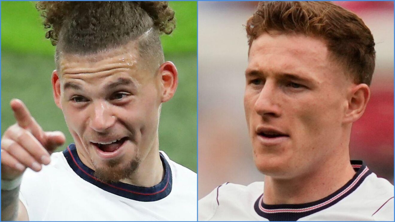 England players Kalvin Phillips and Elliot Anderson