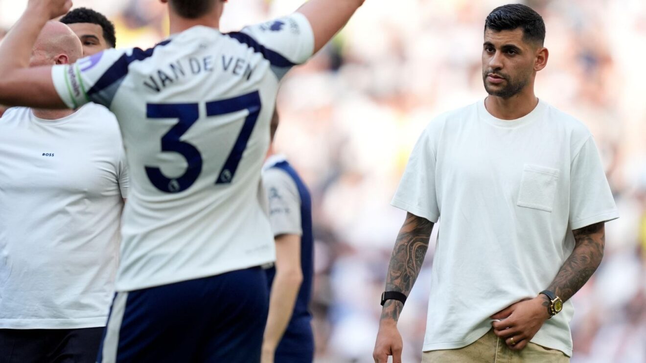 Spurs captain Cristian Romero after a suit
