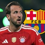 Harry Kane reacts to Barcelona after Spanish giants make contact to sign Bayern Munich star