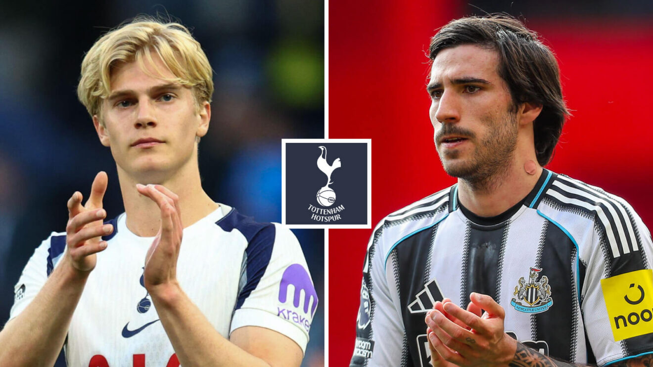 Tottenham midfielder Lucas Bergvall and Sandro Tonali