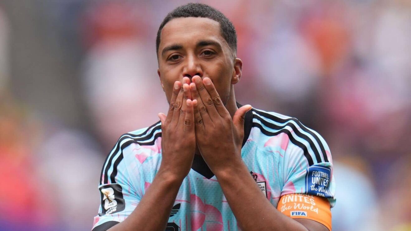Youri Tielemans celebrating for Belgium