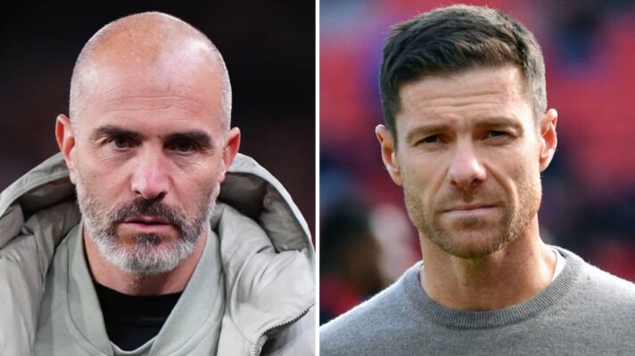 Split image of Manchester City manager Enzo Maresca and Chelsea manager Xabi Alonso - copyright F365