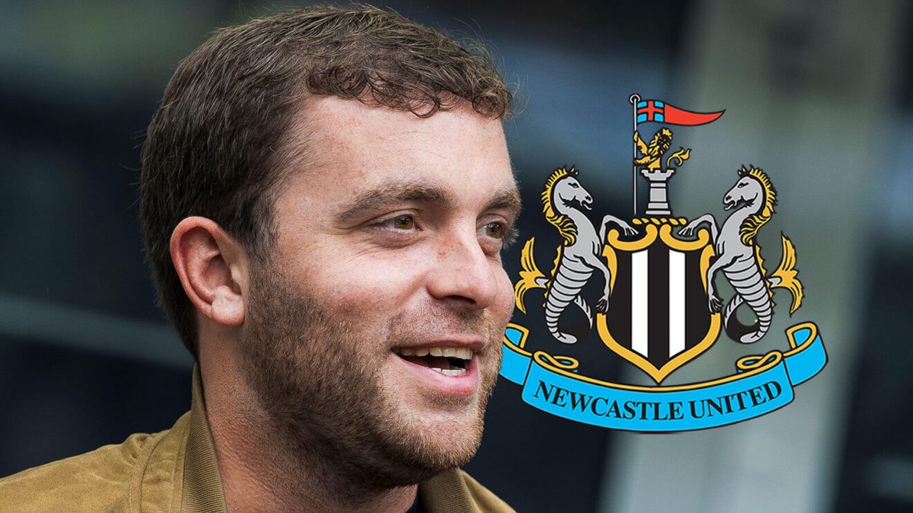 Fabrizio Romano with Newcastle United's badge