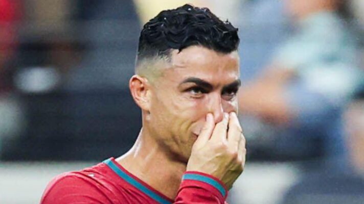 Portugal forward Cristiano Ronaldo reacts to being knocked out of the 2026 World Cup
