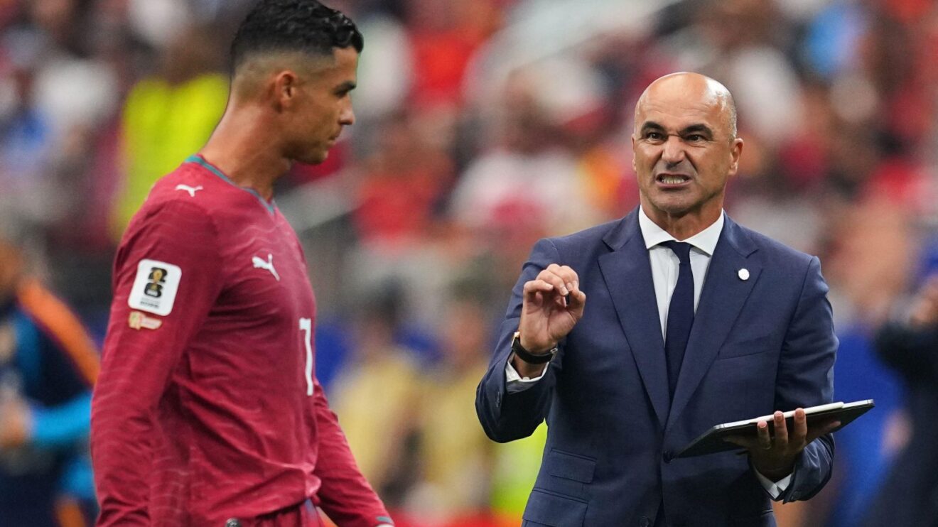 Portugal manager Roberto Martinez and Cristiano Ronaldo