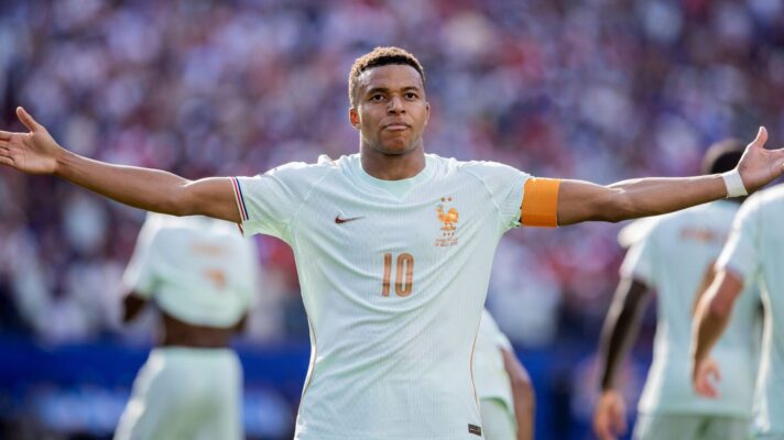 Kylian Mbappe celebrates after scoring as France beat Morocco 2-0 in the 2026 World Cup quarter-final