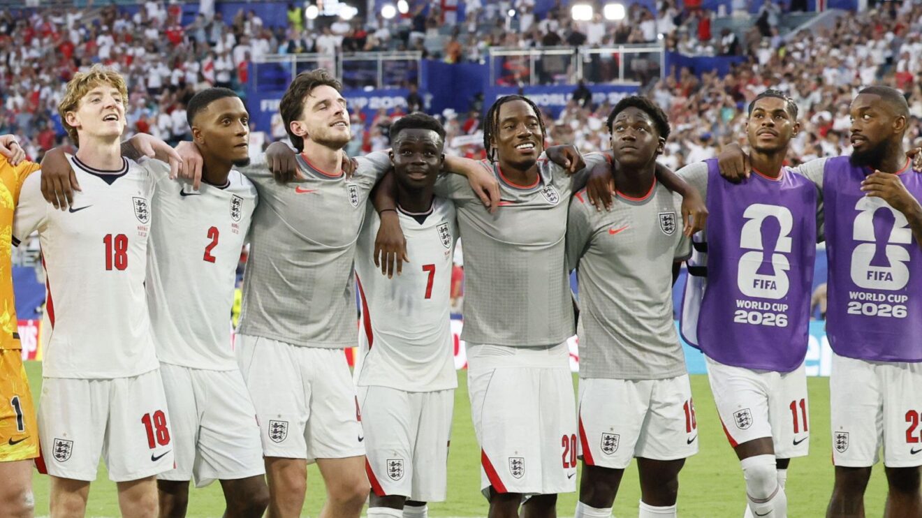 England players after beating Norway